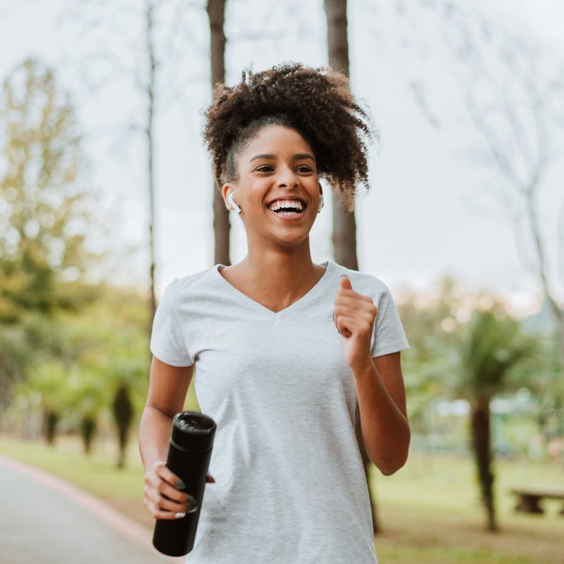 woman running in the park